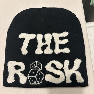 Black and White Beanie with Dice Design